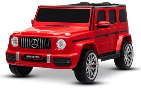 Carro elétrico para crianças Mercedes-Benz G63 AMG 24V, 4x4, 2 Lugares assento couro sintético, Rodas Eva Macias Vermelho