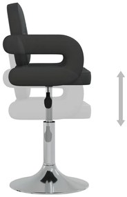 Cadeiras de jantar giratórias 2 pcs couro artificial preto