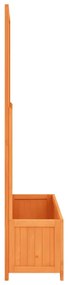 Vaso com treliça para jardim 70x30x135 cm abeto maciço castanho