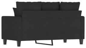 Sofá de 2 lugares tecido 120 cm preto