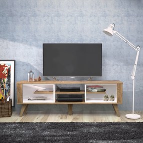 Móvel para TV Ionis – Carvalho e Branco – 160x52,5x35 cm