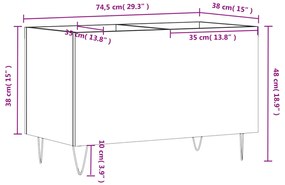 Armário p/ discos 74,5x38x48 derivados madeira cinzento sonoma