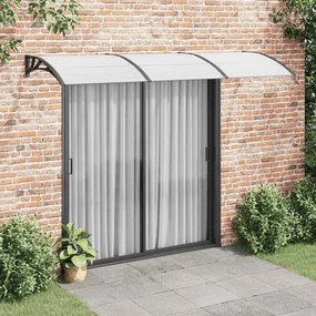 Toldo para porta 300x75 cm policarbonato preto/transparente