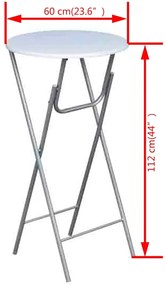 Mesas de bar 4 pcs com tampo MDF branco