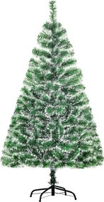 HOMCOM Árvore de Natal Artificial 150cm com 416 Ramos e Suporte de Metal Decoração Interior Sala de Estar Festas Ø75x150cm Verde | Aosom Portugal