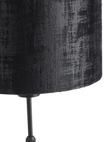 CAndeeiro de mesa preto abajur veludo preto 25cm ajustável - PARTE Moderno