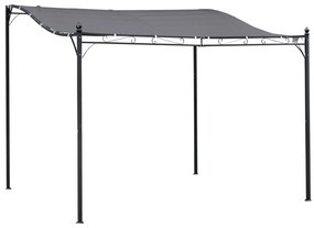 Pergula de jardim 3x3m Gazebo com Toldo e 4 Furos de Drenagem para Pát