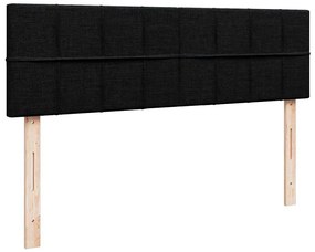 Cama otomana com colchão 140x190 cm tecido preto