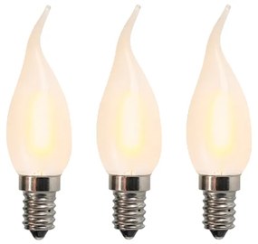 Conjunto de 3 lâmpadas LED de vela foscas E14 BXS35 1W 2200K