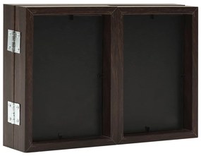 Moldura com três dobras 28x18 cm+2x(13x18 cm) castanho-escuro