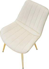 CONJUNTO 2 CADEIRAS PARIS CREME E DOURADO 51X59X79 CM
