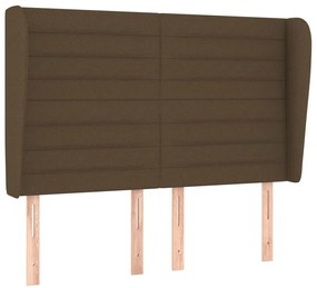 Cama com molas/colchão 140x200 cm tecido castanho-escuro