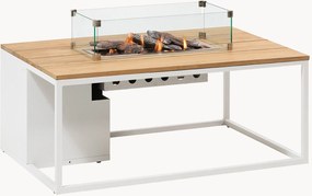 Mesa de centro de exterior com lareira e tampo de mesa em madeira de teca Cosiloft