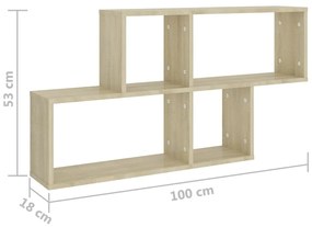 Estante de parede 100x18x53 cm deriv. madeira carvalho sonoma