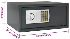 Cofre Eletrónico Cinza Escuro 42x37x20 cm Aço