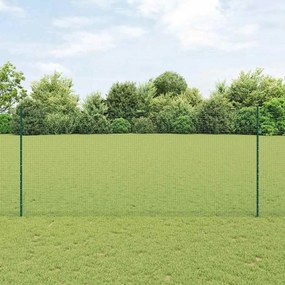 Cerca de Fio Soldado com 5 Postes U Verde 1,4x10 m Aço
