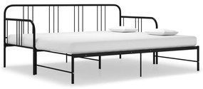 Estrutura sofá-cama de puxar 90x200 cm metal preto