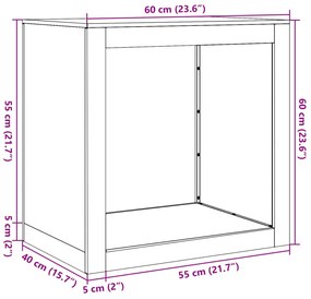 Suporte para lenha 60x40x60 cm aço antracite