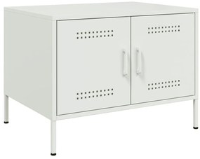 vidaXL Mesa de centro 68x50x50,5 cm aço branco