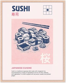 Impressão digital emoldurada artesanal Sushi