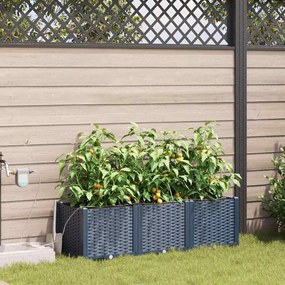 vidaXL Jardineiras de Jardim 1 pc Cinzeto 120 x 40 x 37.5 cm Plástico