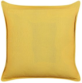 Almofada decorativa com padrão de sol veludo amarelo 45 x 45 cm RAPIS Beliani