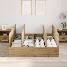 Cama de Armazenamento vidaXL Artisan Carvalho 160x200 cm