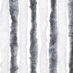 Cortina anti-insetos 118x220 cm chenille cinzento e branco