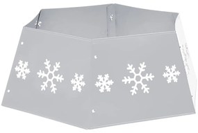 Saia para árvore de Natal Ø68x25 cm prateado e branco
