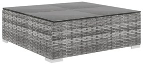 Conjunto lounge de jardim c/ almofadões 4 pcs vime PE cinzento