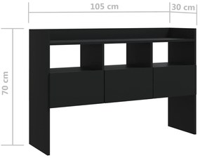 Aparador 105x30x70 cm derivados de madeira preto