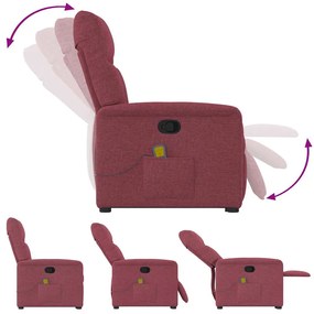 Poltrona de massagens reclin. elevatória tecido vermelho tinto