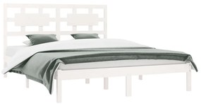 Estrutura de cama super king 180x200 cm pinho maciço branco