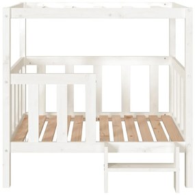 Cama para cães 105,5x83,5x100 cm madeira de pinho maciça branco