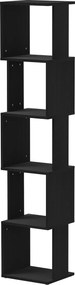 Estante de design moderno com 5 prateleiras 33 x 28 x 161 cm– Arrumação prática para casa ou escritório, preta