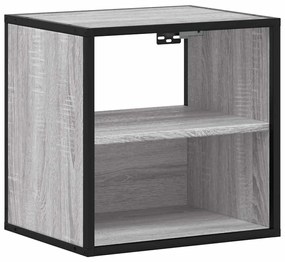 Mesas de cabeceira de parede 2 pcs 40x31x39,5cm cinzento sonoma