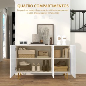 Aparador Luna para Sala - Aparador de Entrada com 3 Portas e Prateleir