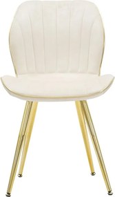 CONJUNTO 2 CADEIRAS 46X58X77 CM CREME E DOURADO