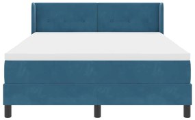 Cama Box com Colchão vidaXL Azul Escuro 140x190 cm Veludo