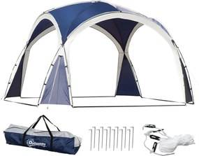 Abrigo de Campismo Dobrável – 3,5x3,5x2,22 m – Azul e Cinza Claro – Pr