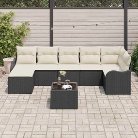 Conjunto de Sofá de Jardim vidaXL de 7 Peças com Almofadas Vime Sintét
