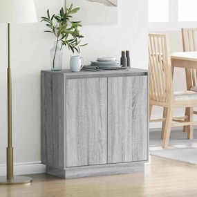Aparador vidaXL com LED Cinza Sonoma 71x34,5x75 cm em madeira de engenharia