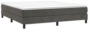 Estrutura de cama sem colchão 160x200 cm veludo cinzento-escuro