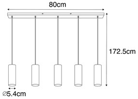 LED Candeeiro suspenso inteligente preto com 5 WiFi GU10 - Jeana Moderno