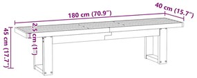 Banco de jantar NOAIN pernas forma U 180x40x45 cm pinho maciço
