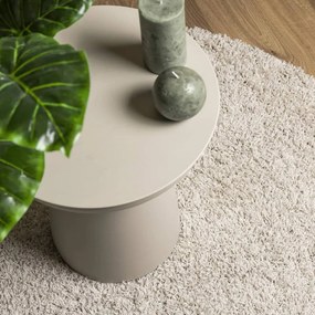 Tapete shaggy de pelo alto PAMPLONA Ø 120 cm creme