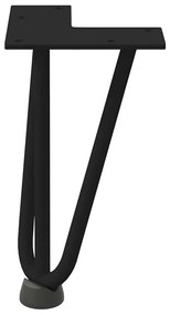 Pernas de grampo para mesa de centro 4 peças pretas 20 cm aço maciço