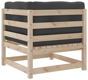 8 pcs conjunto sofás de jardim com almofadões pinho maciço