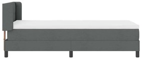 Cama Box com colchão cinza escuro 90x190 cm, em tecido.