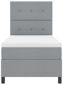 Cama com Estrado e Colchão com Luz LED em Cinza Claro 80 x 200 cm em T